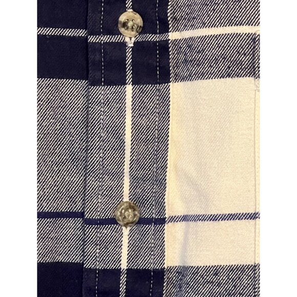 Vintage Field Gear Plaid Button-Up Shirt Navy & Cream Long Sleeve 100% Cotton XL - Picture 6 of 16